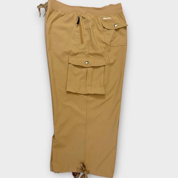 Soothfeel Capri Cargo High Waist Hiking Pants Travel Lightweight Size XXL Khaki - Picture 4 of 16